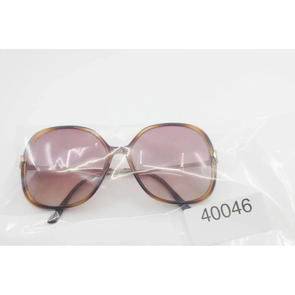 Gucci GG 2309 Oversized Round Tortoise Shell Sunglasses Gold Logo Italy 135